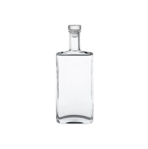 ขวดเหล้าแก้วใส ปากคอร์ก 500 ml - ทรงเหลี่ยมแบนสูง