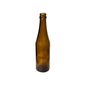 ขวดแก้วรีไซเคิล - สีชา (logo R) 330 ml